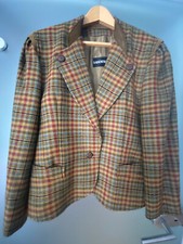 Lodenfrey fashion + costume, blazer, jacket, Kettner, size 40, leather edge collar, check, virgin wool
