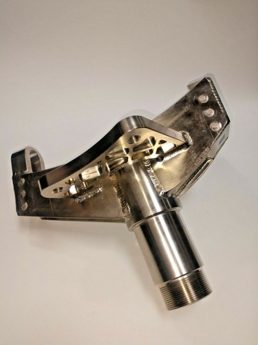 Left Front Spindle 5x5 Slugged Kingpin & Ackerman Adjustable Lightweight Steel - Picture 2 of 7
