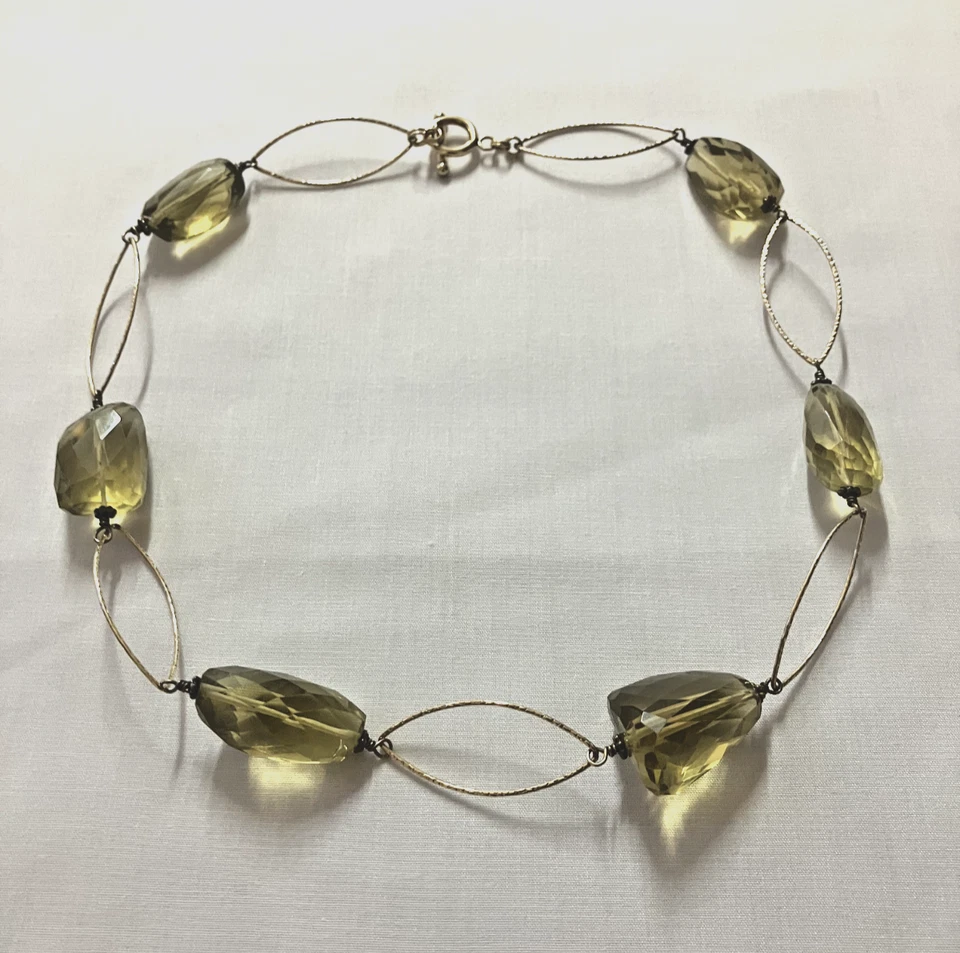 Colar Canary Quarts folheado a ouro 14k - Imagem 3 de 4