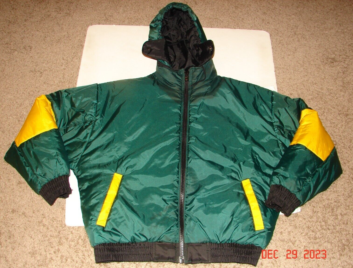 Vintage GREEN BAY PACKERS Full Zip Reversible JACKET W/Hood PRO