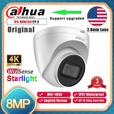 Dahua Wizsense 4K 8MP Security IP Camera Starlight MIC POE IPC-HDW2841TP-S Lot