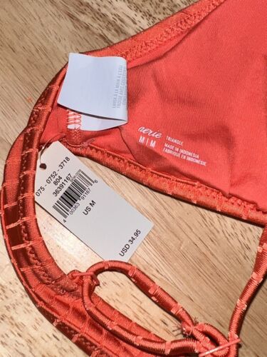 Medium Aerie Women's Ribbed Crossover Triangle Bikini Top BNWTS - Picture 5 of 5