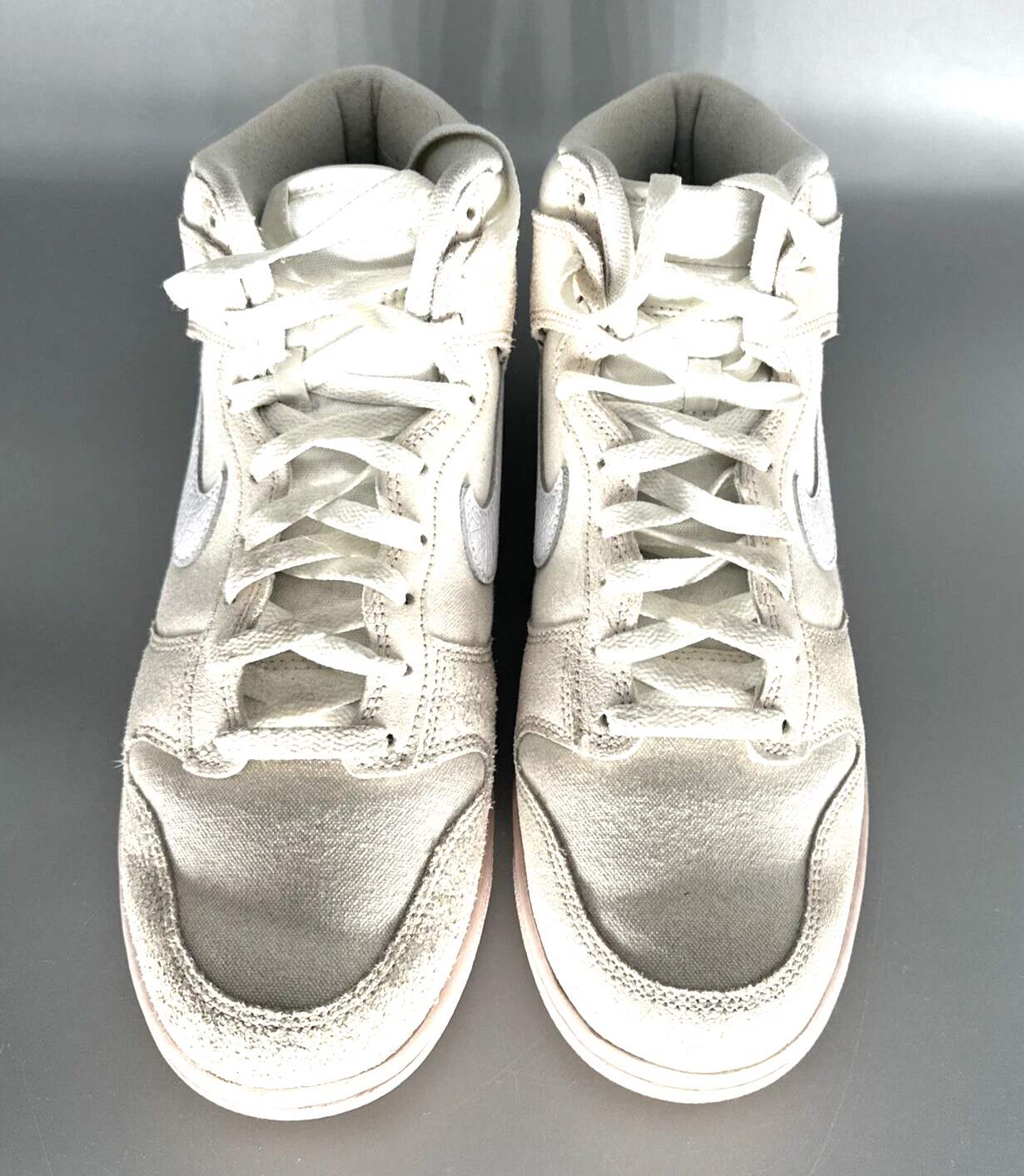 Nike Dunk High retrò in pelle incrinata Swoosh DV0822 100 da uomo taglia 10