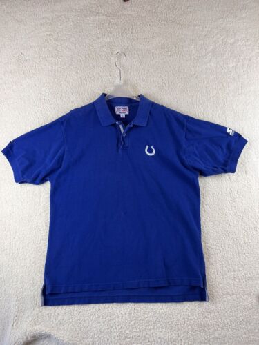 Starter Indianapolis Colts Polo Shirt XL Men’s Blue Short Sleeve NFL Logo - Picture 1 of 12