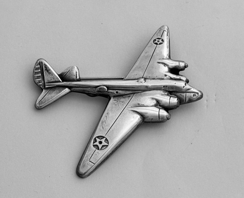 B-17 Flying Fortress: A Symbol of WWII Air Power Sterling Silver Pin Brooch