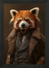 Noble Red Panda Framed Wall Art Poster Canvas Print Picture