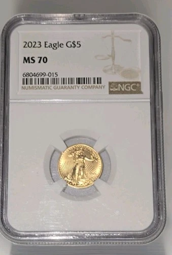 2023 $5 American Gold Eagle 1/10 oz Gold NGC MS70 Brown Label