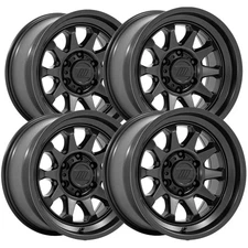 (Set of 4) Pro Comp PA203 Beacon 17x8 6x120 +20mm Matte Black Wheels Rims