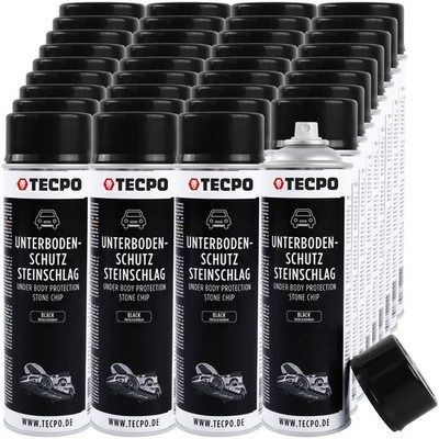 36x TECPO UNTERBODENSCHUTZ SPRAY ÜBERLACKIERBAR SCHWARZ 500 ml STEINSCHLAGSCHUTZ