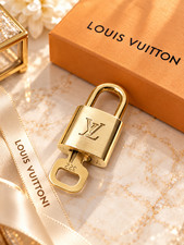 Authentic Louis Vuitton Gold Lock and Key Excellent Shiny