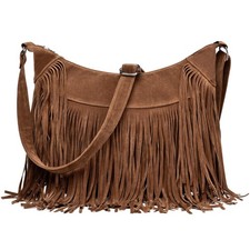 Fringe Hobo Bags for Women Vintage Suede Crossbody Bag Hippie Western Cowgirl...