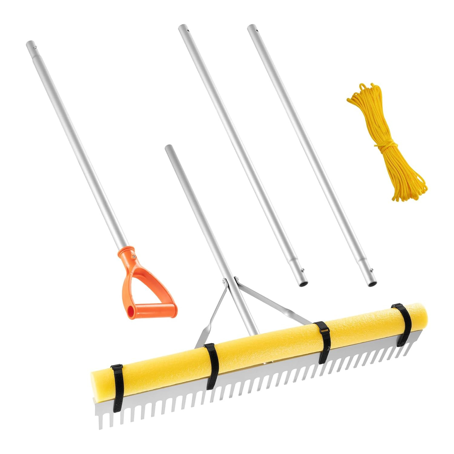 Rastrello Livellatore Asfalto e Terreno 91cm - Manico 2.6m Robusto