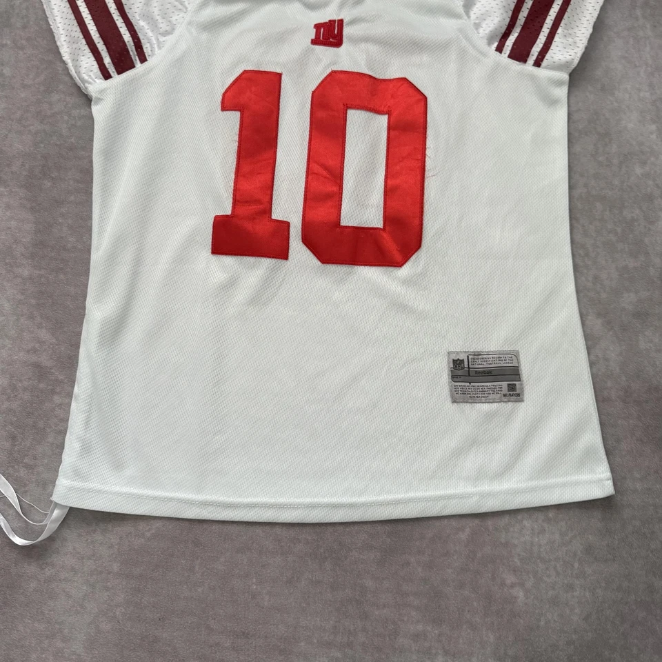 Camiseta de fútbol vintage de los New York Giants para mujer blanca Eli Manning 10 Reebok Foto 4 de 4