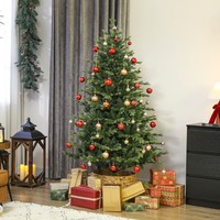 Homcom Weihnachtsbaum KüNstlich 180 Cm Christbaum Mit Dichten Zweigen GrüN