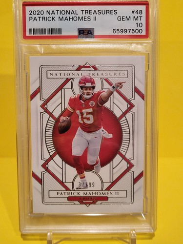 2020 PANINI NATIONAL TREASURES PATRICK MAHOMES II 37/99 #48 PSA GEM MT 10 POP 15