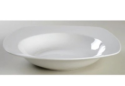 New Worcester Neo Classic White Square Large Rimmed Soup Bowls 10'' Set 4