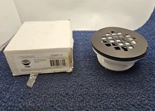 Westbrass D206P-12: Round Grid Cover Compression Shower Drain PVC 4-1/4