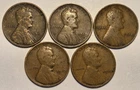Circulated lot of (5) nicer low mintage 1910 P Lincoln Wheat Cents