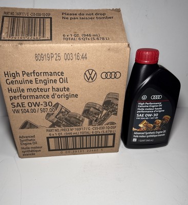 Genuine VW/Audi High Performance Engine Oil SAE 0W-30 G-C55-030-1Q-DSP Case Of 6
