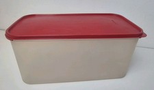 Vintage Tupperware Rectangular 9 Litre Storage Box With Red Lid Extra Large 