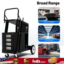 Welding Cart with 4 Drawers for MIG TIG Welder and Plasma Cutter 360 Rolling