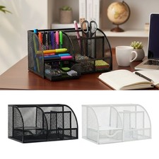 Metal Mesh Desk Organiser Stationary Pen Holder Storage Drawer for Home Office