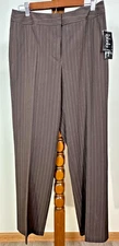 Rafaella Womens Brown Pinstripe Pants Size 10 Stretch Career Dress NWT !!