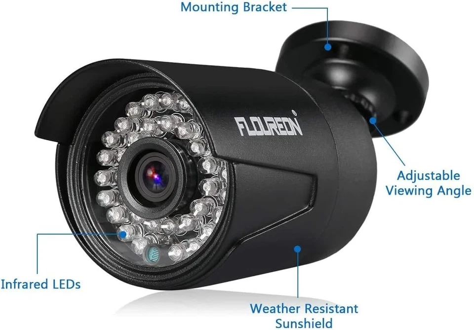 FLOUREON 8CH 1TB 5in1 AHD IP HD DVR 1080P 2MP Home Security Camera System Kit - Image 3 of 4