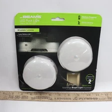 (2-Pk) Mr. Beams Battery Powered LED Puck Light White MB800-WHT
