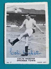 A&BC Football PLAIN BACK  1961 No 17 Colin Webster Swansea Town