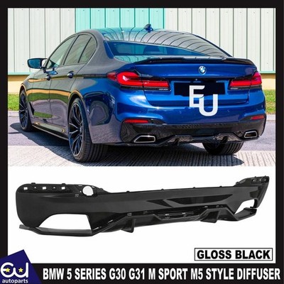 STOßSTANGE HINTEN DIFFUSOR LIPPE 3D GLANZ BLK FÜR BMW 5ER G30 G31 M SPORT M5 STYLE
