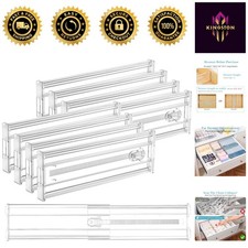 8 Pack Adjustable Drawer Dividers - Expandable 12.8" to 22.3" for Neat Storage