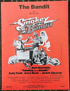1977 film SMOKEY AND THE BANDIT w/ BURT REYNOLDS sheet music THE BANDIT