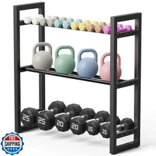 Pickpiff 3 Tier Dumbbell Rack Weight Rack Stand Only for Home Gym
