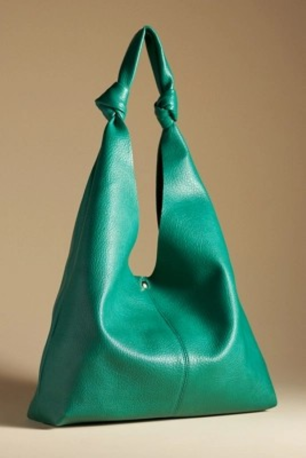 NWT Anthropologie BOHO Green Love Knot Slouchy Bag &Pouch VIRAL SOLD OUT COLOR