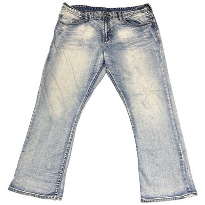 Buffalo David Bitton King-X Basic Slim Bootcut Jeans 38x30 Light Wash Stretch