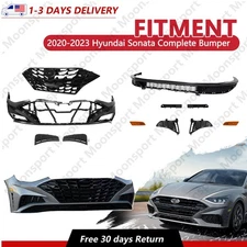 Fit For 2020-2023 Hyundai Sonata Complete Bumper Cover Upper Grille Set