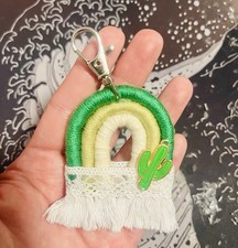 Rainbow Cactus Keychain