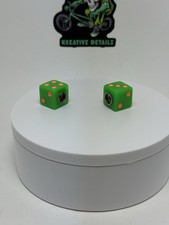 Green Glow Dice Valve stem Caps Handcrafted BMX K111