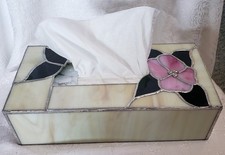 Stained Glass Tissue Holder Box, Rectangle, C...