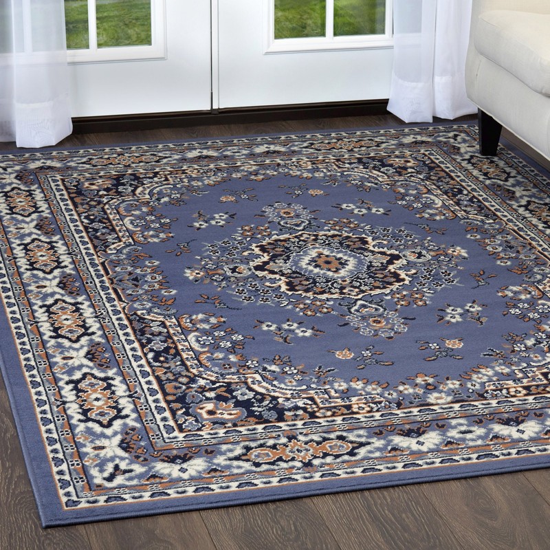 Persien BLUE AREA RUG 4 X 6 SMALL ORIENTAL CARPET 69 - ACTUAL 3' 7" x 5' 3"