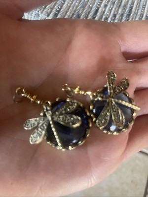 Vintage Bohemian Dragonfly Blue Pendant Jewelry Women Gift For Earrings Necklace