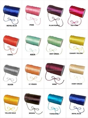 2MM Rat tail Satin Cord Chinese Knot Jewelry DIY Braid Choose Color & Length