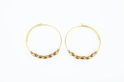 Alex and Ani Women's Endless Hoop Rafaelian Gold Earrings $58