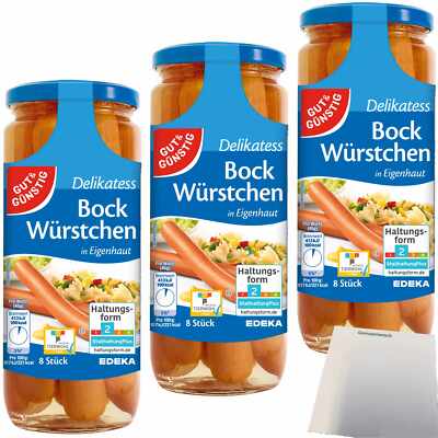 Gut&Günstig Bockwürstchen in Eigenhaut Spitzenqualität 24 Stück 3x360g ATG usy