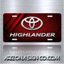 HIGHLANDER Inspired Art on Red Simulated Carbon Fiber Aluminum License Plate
