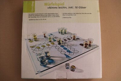 Ideenshop  Würfelspiel ''Nimms Leicht'' inkl.16 Gläser  OVP  + unbespielt