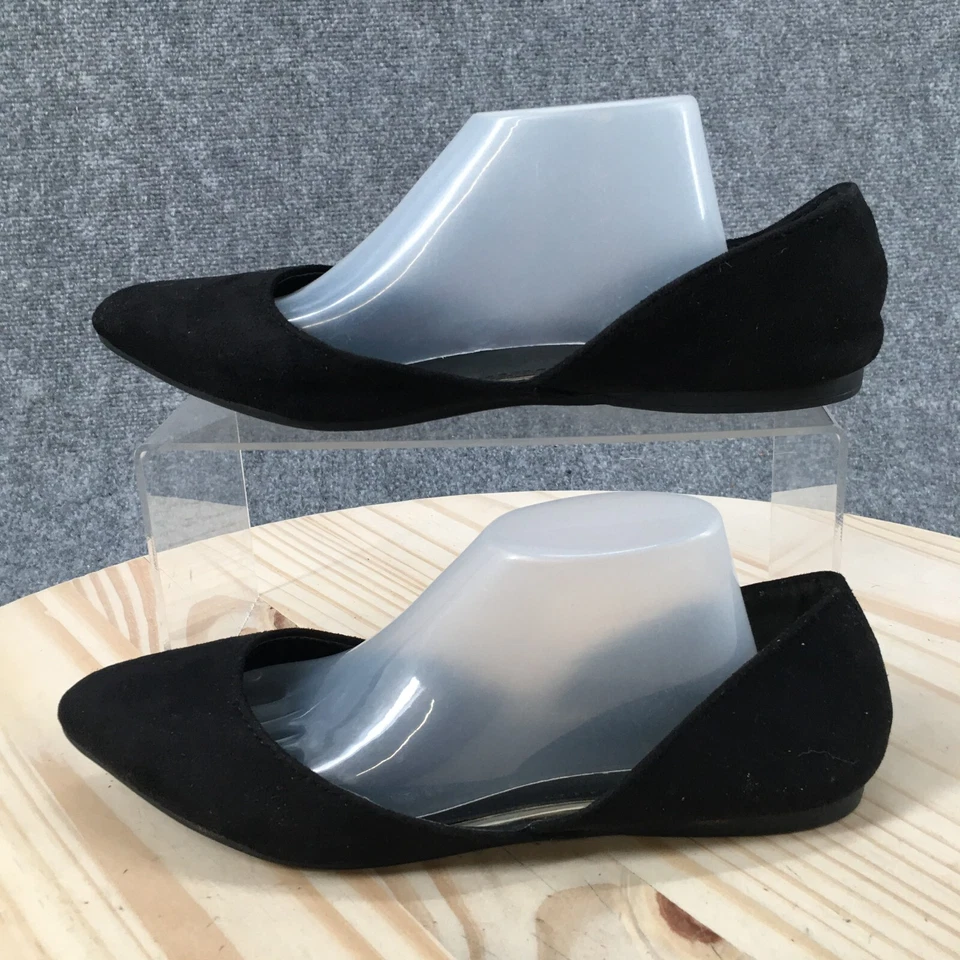 Ollio Ballet Plano Para Mujer 6.5 Negro Punta Punta Sin Cordones Informal Cómodo Imitación Gamuza Foto 2 de 4