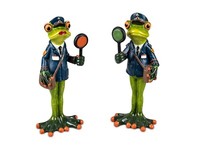 717276 Frosch Paar Zugbegleiter HellgrüN 14Cm Aus Kunststein & Witzige Details