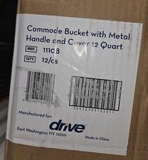  Case of 12 Drive 11108 Commode Bucket 12 Quart With Metal Handle And Cover NEW